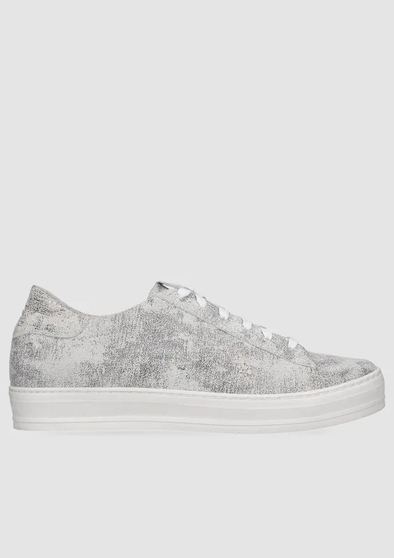 Srebrne sneakersy Fabio — Konopka Shoes