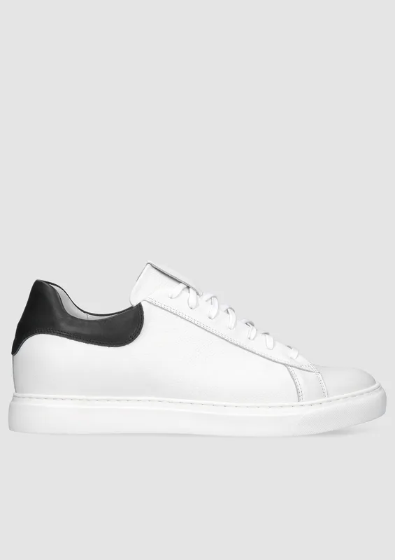 Białe buty podwyższające Xavier +6 cm — Konopka Shoes