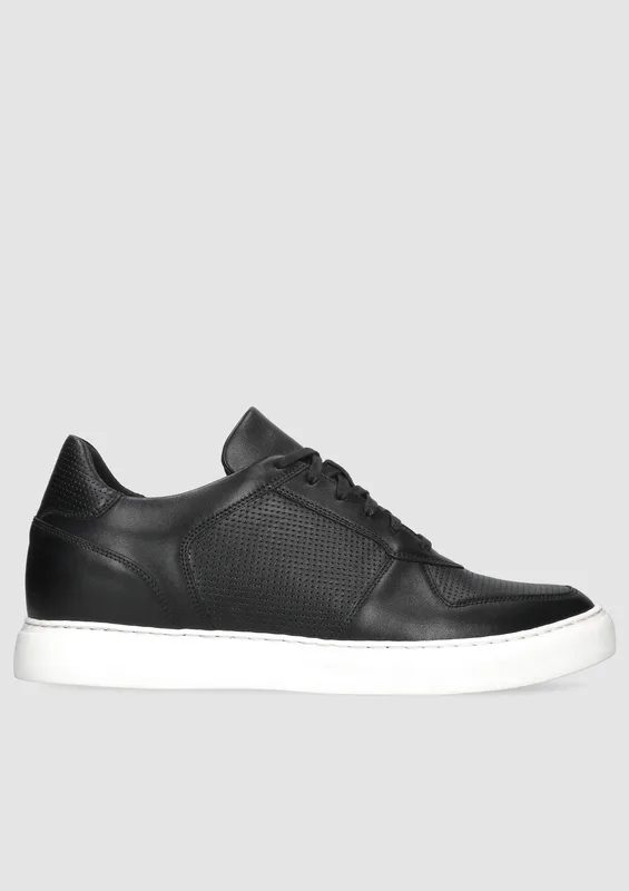 Czarne buty podwyższające Xavier +6 cm — Konopka Shoes