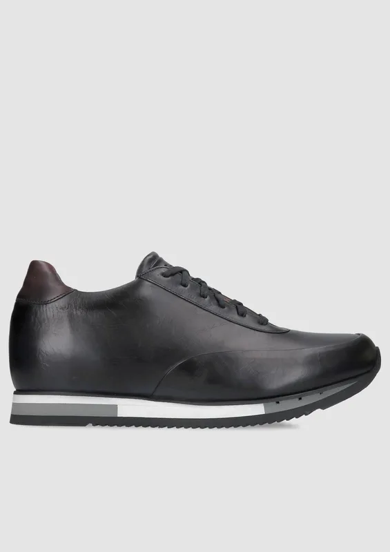 Czarne buty podwyższające Cyrus +6 cm — Konopka Shoes