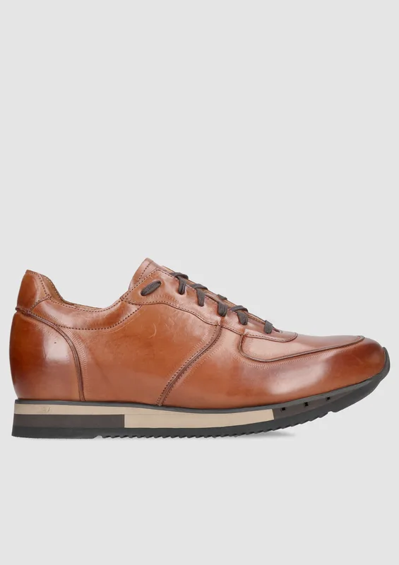 Brązowe buty podwyższające Cyrus +6 cm — Konopka Shoes