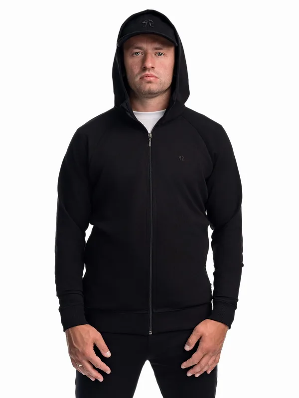 Bluza rozpinana z kapturem Czarna — KRASS