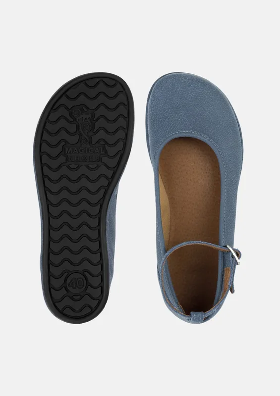 Eleganckie damskie buty barefoot ADA BLUE — Magical Shoes