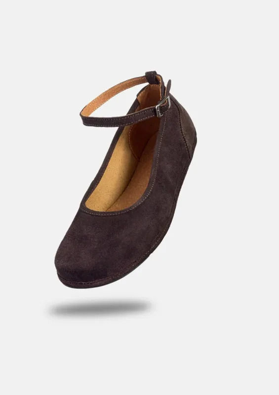 Eleganckie damskie buty barefoot ADA BROWN SUEDE — Magical Shoes