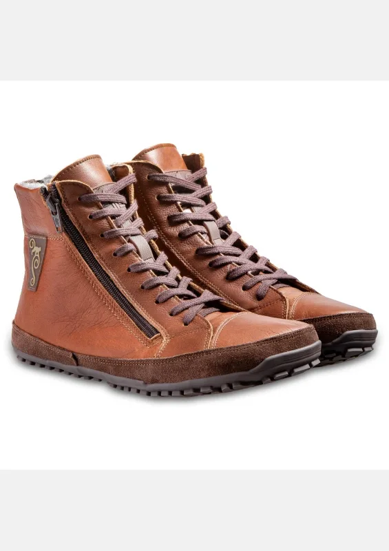 Damskie Zimowe Buty Minimalistyczne ALASKAN Buffalo Chestnut — Magical Shoes