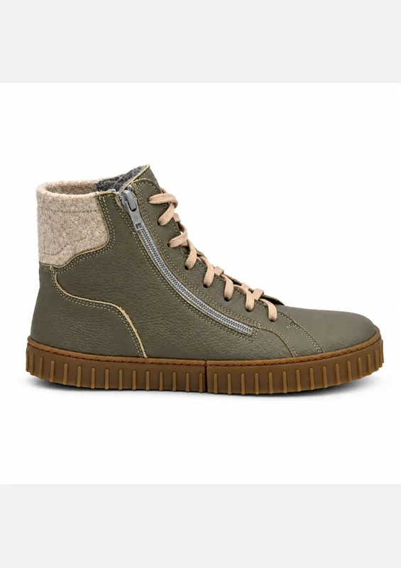Damskie zimowe buty barefoot ALASKAN EVO KHAKI — Magical Shoes