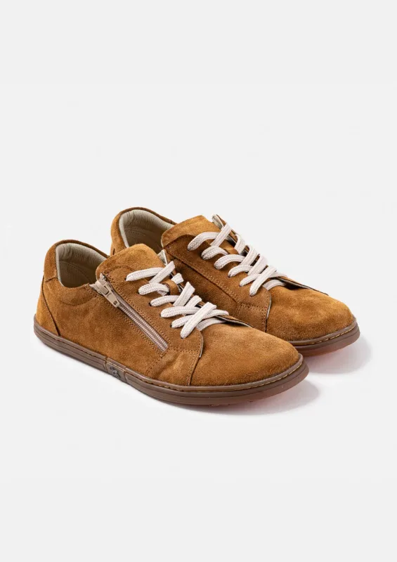 Damskie sneakersy barefoot – ECHO COGNAC SUEDE — Magical Shoes