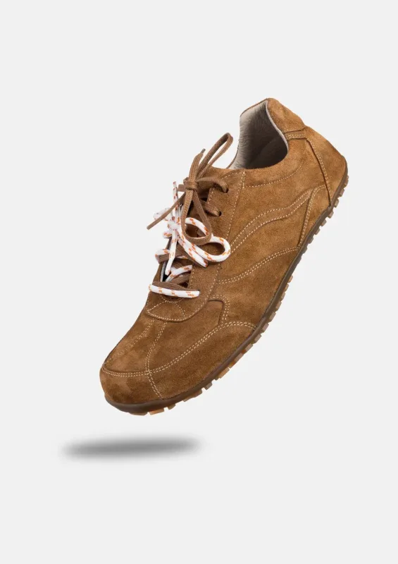 Damskie sneakersy barefoot LEGEND COGNAC SUEDE — Magical Shoes