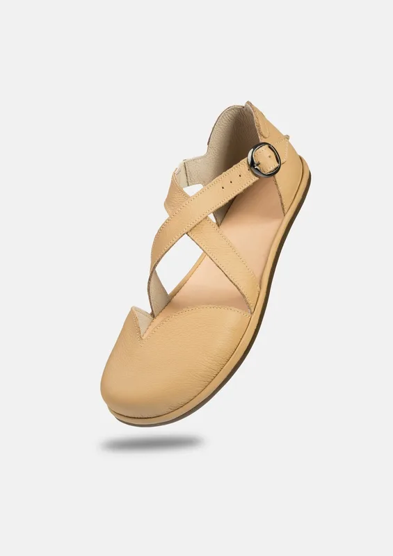 Damskie sandały barefoot MONA BEIGE — Magical Shoes