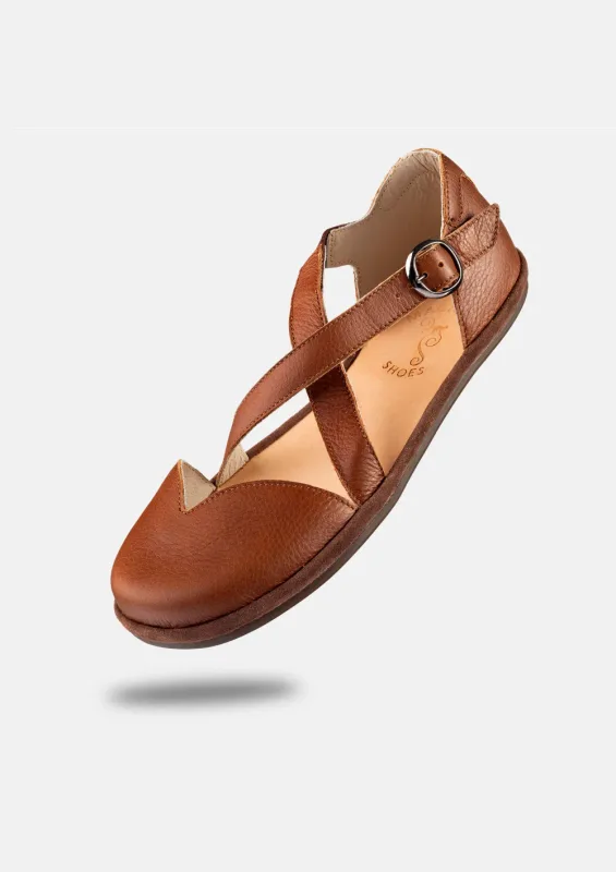 Damskie sandały barefoot MONA CHESTNUT — Magical Shoes