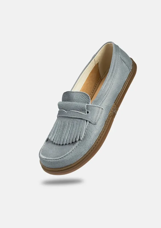 Damskie wsuwane mokasyny barefoot Pienza Azzuro — Magical Shoes