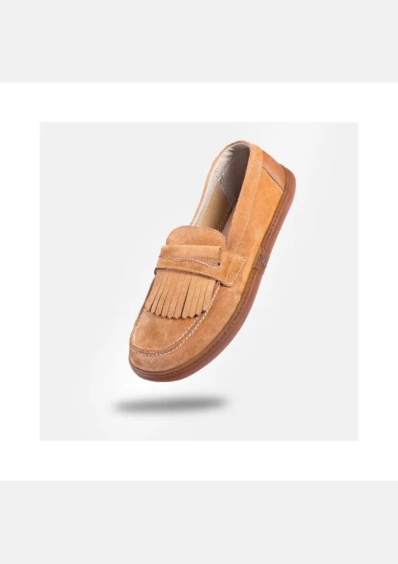 Damskie wsuwane mokasyny barefoot Pienza Carrot Suede — Magical Shoes