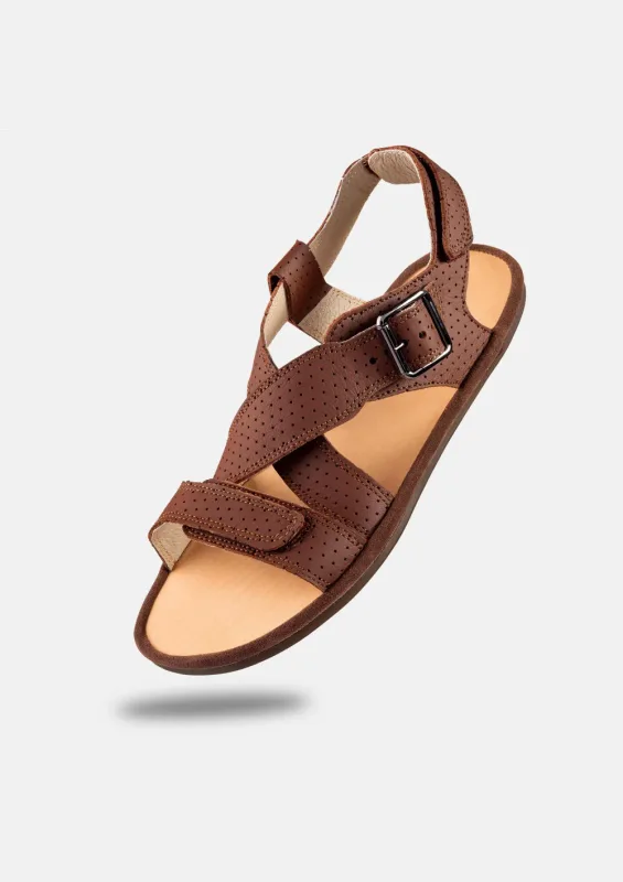 Damskie sandały barefoot ROMA CHOCOLATE DOT — Magical Shoes