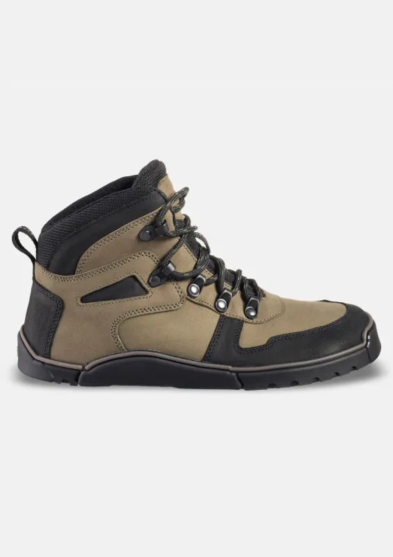Damskie wysokie buty trekkingowe barefoot SIERRA KHAKI — Magical Shoes