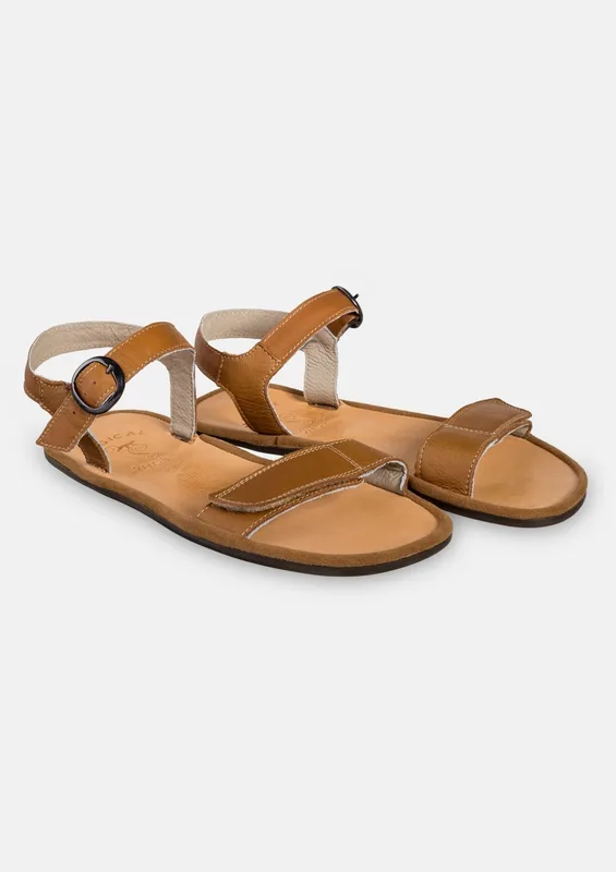 Skórzane damskie sandały barefoot SUNNY CARMEL — Magical Shoes