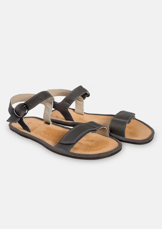 Skórzane damskie sandały barefoot SUNNY GRAY — Magical Shoes