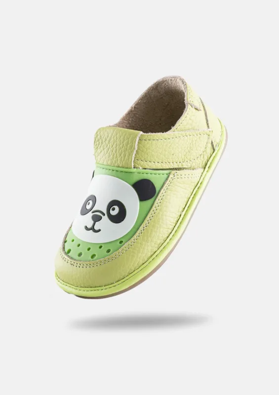 Kapcie do przedszkola barefoot GAGA PANDA LIME — Magical Shoes