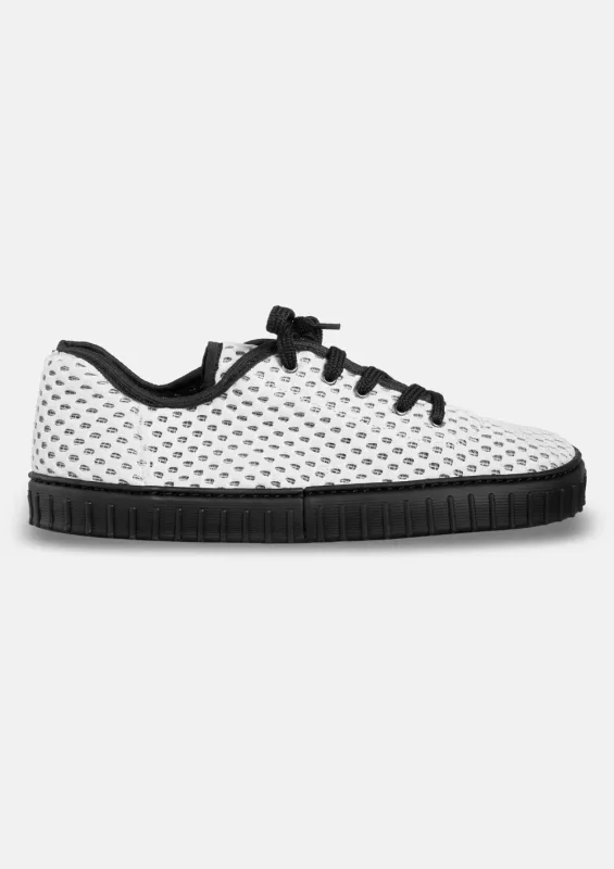 Męskie siateczkowe sneakersy barefoot EVANS WHITE — Magical Shoes