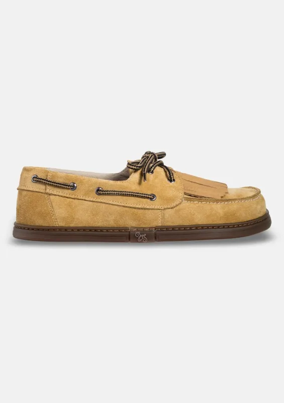Męskie buty żeglarskie barefoot Galeon Beige — Magical Shoes