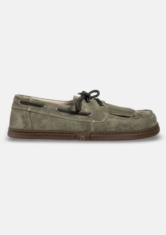 Męskie buty żeglarskie barefoot Galeon Khaki — Magical Shoes