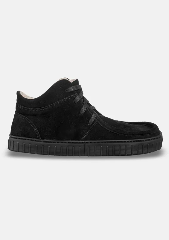 Męskie buty za kostkę barefoot MONET LIGHT BLACK SUEDE — Magical Shoes