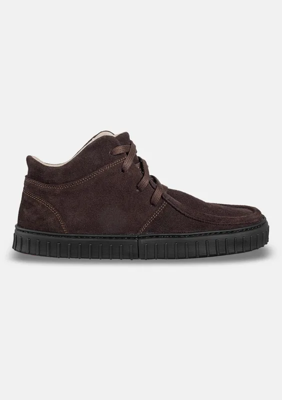 Męskie buty za kostkę barefoot MONET LIGHT BROWN SUEDE — Magical Shoes
