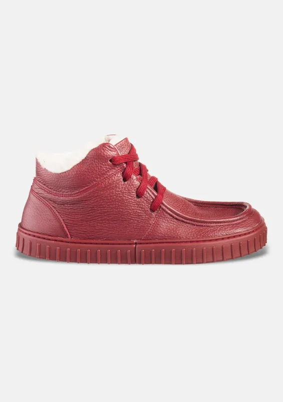 Męskie zimowo jesienne buty barefoot MONET RED — Magical Shoes