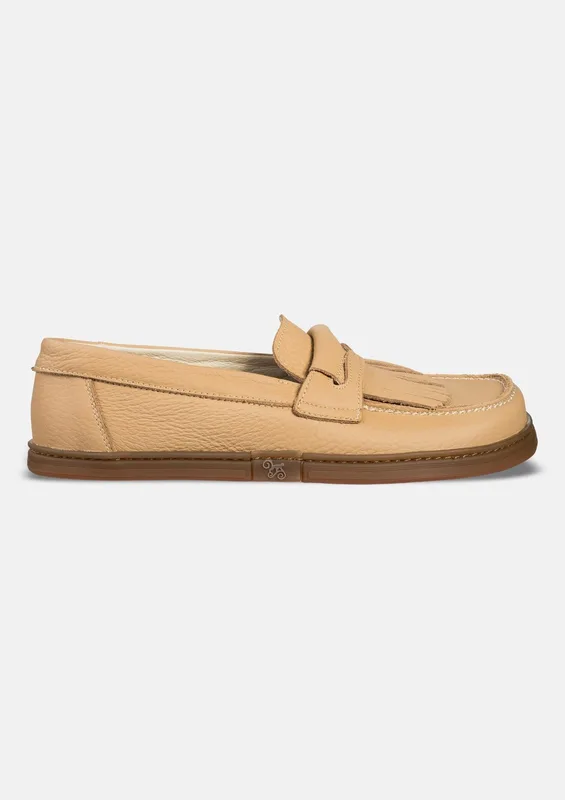 Męskie wsuwane mokasyny barefoot Pienza Beige — Magical Shoes