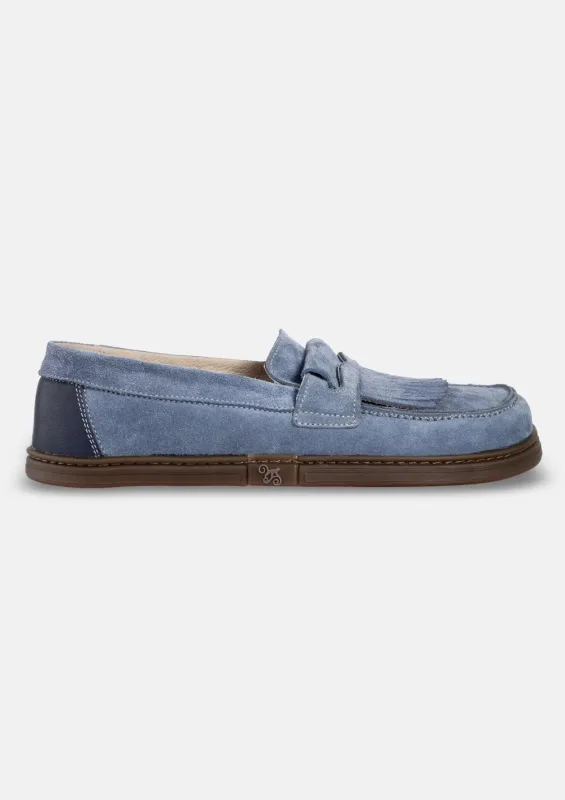Męskie wsuwane mokasyny barefoot Pienza Indigo Suede — Magical Shoes