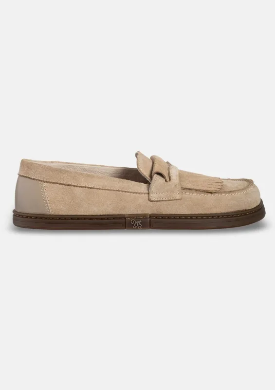 Męskie wsuwane mokasyny barefoot Pienza Sand Suede — Magical Shoes