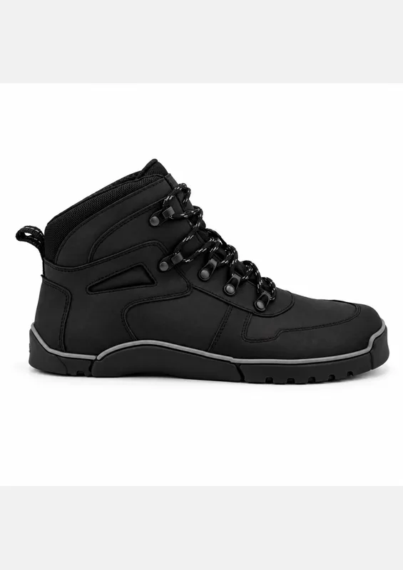 Męskie wysokie buty trekkingowe barefoot SIERRA BLACK — Magical Shoes