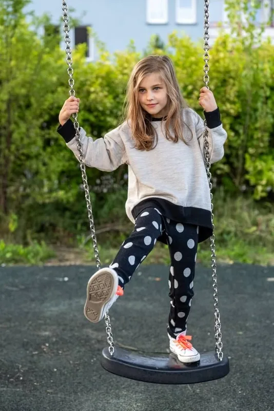 Legginsy w grochy z wełny merino, edycja limitowana — MeriTales
