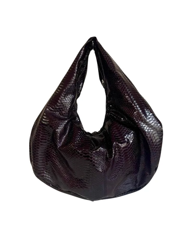 HOBO BAG BURGUNDY SNAKE — mkuzniacka