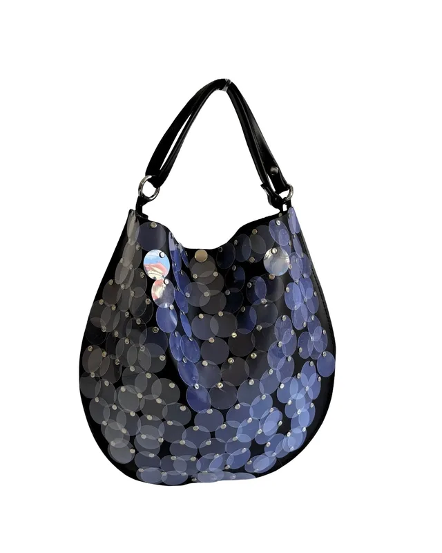 SEQUIN BAG BLACK LEATHER — mkuzniacka