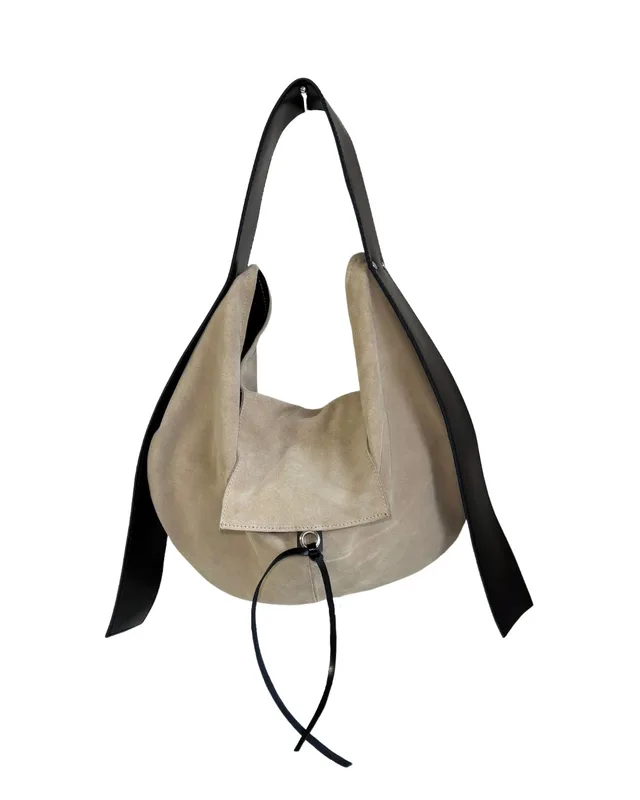 HOBO BAG BEIGE SUEDE — mkuzniacka