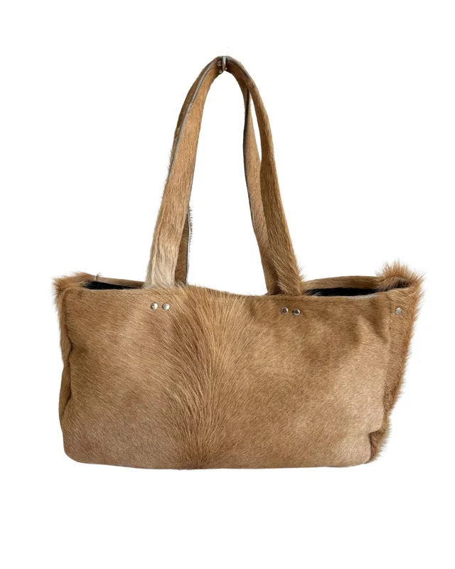 COW BEIGE LEATHER BAG — mkuzniacka