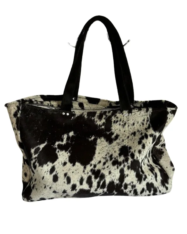 COW WHITE LEATHER BAG — mkuzniacka