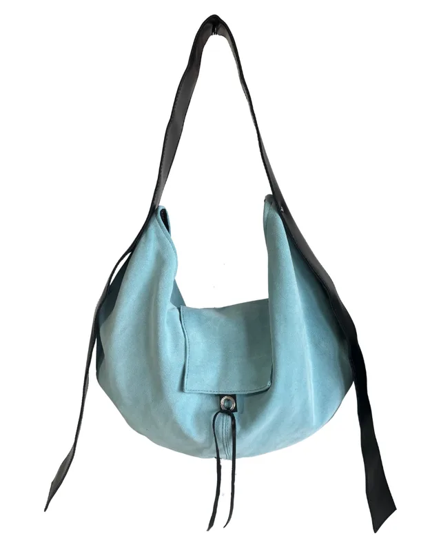 HOBO BAG TURQUOISE SUEDE — mkuzniacka
