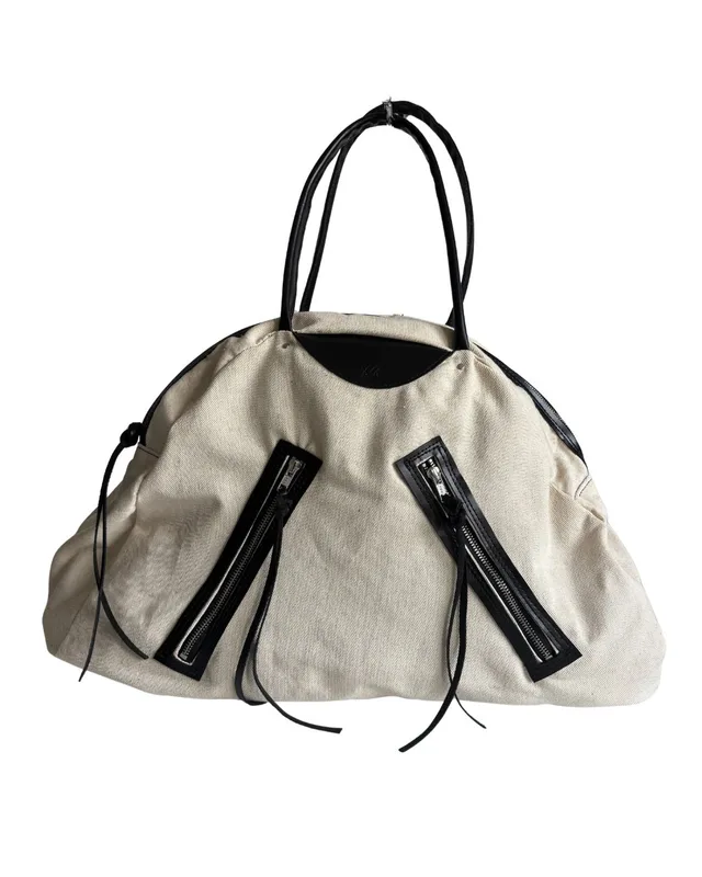 TRAVEL BAG CANVAS AND LEATHER — mkuzniacka