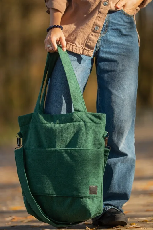 Torba shopper trawa MAXI FOLK — MOKA