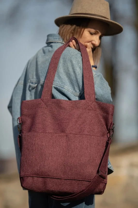 Torba shopper bordowa MIDI — MOKA