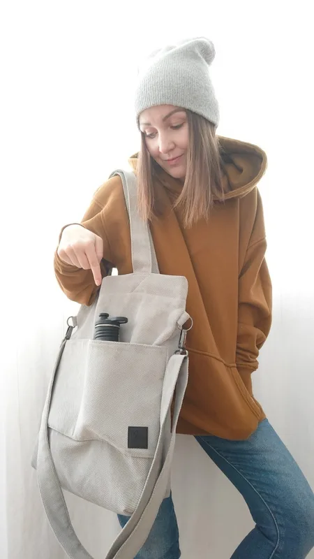 Torba shopper jasnoszara MAXI — MOKA