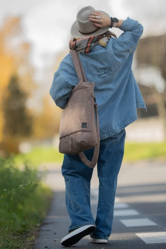 Torba shopper cappuccino MAXI FOLK — MOKA