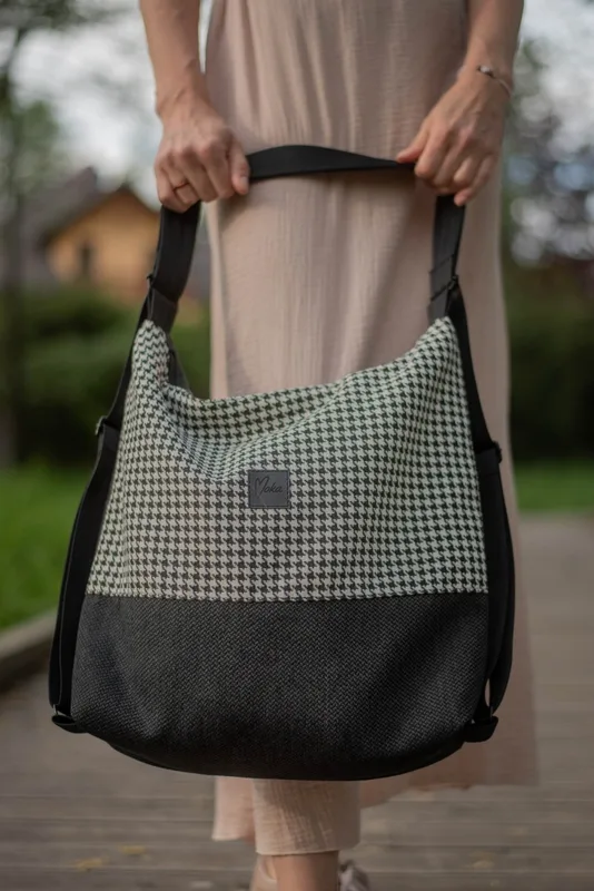 Torebko plecak EasyBAG czarna pepitka — MOKA