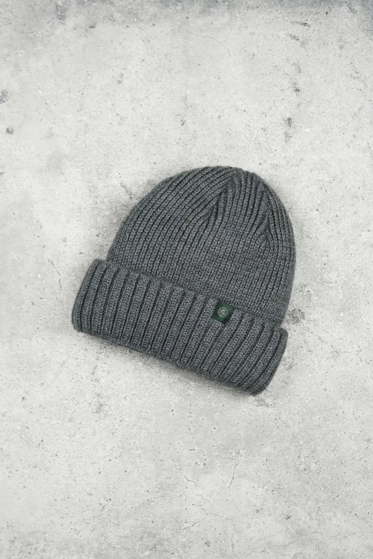Czapka dokerka z wełny merino (watch cap) grafitowa — Morgan & Ness