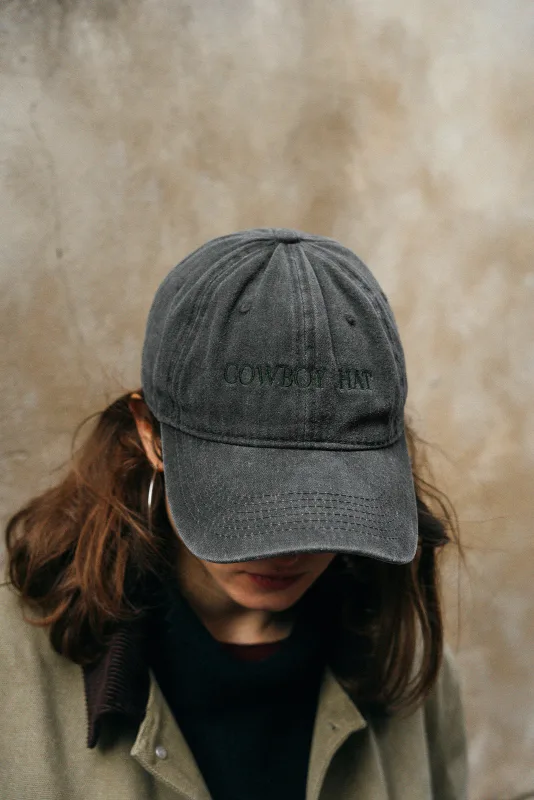 COWBOY HAT czapka z daszkiem ze spranego denimu (czarna) — Morgan & Ness