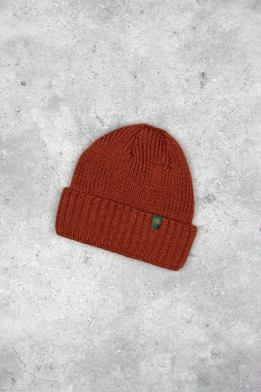 Czapka dokerka z wełny merino (watch cap) rdzawa — Morgan & Ness