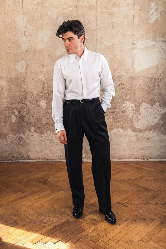 Koszula formalna na spinki (kość słoniowa) York vintage shirt — Morgan & Ness