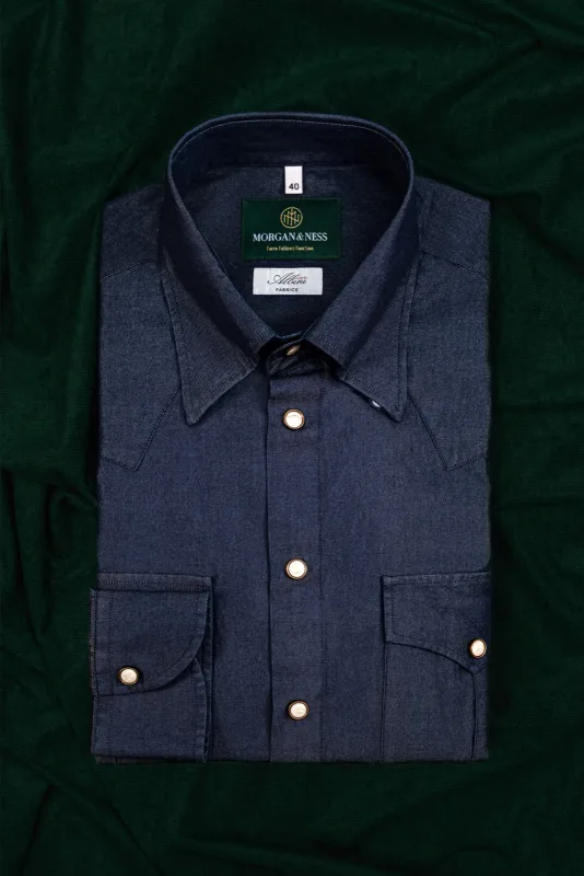 Koszula westernowa z ciemnego denimu Texas patrol shirt — Morgan & Ness