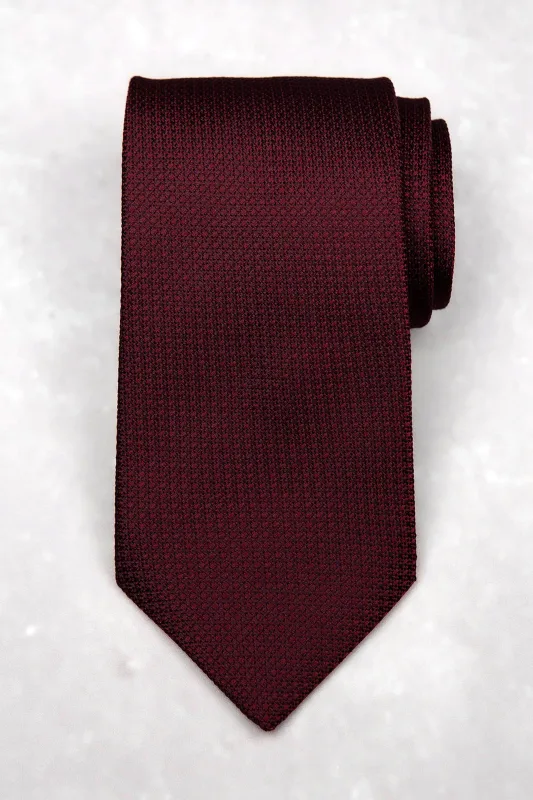 Krawat jedwabny z grenadyny bordowy (dark bordeaux) — Morgan & Ness